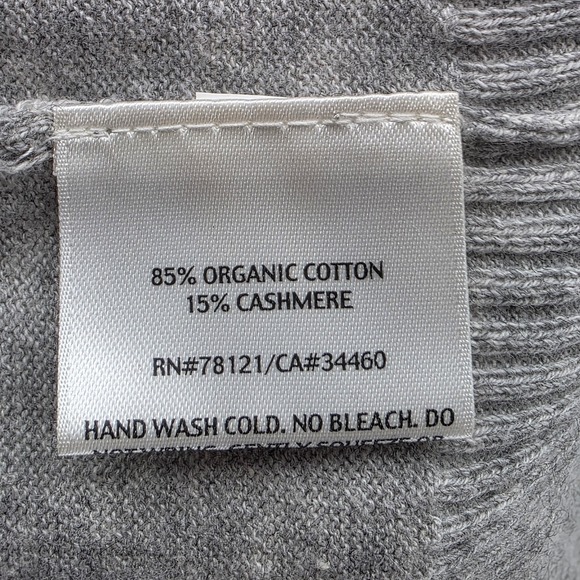 Eileen Fisher Sweater Womens Large Sequined V-neck Gray Organic Cotton/Cashmere - Picture 5 of 9